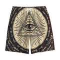 Eye of Providence Symbol Print Cotton Shorts