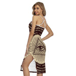 Eye of Providence Symbol Print Cross Back Cami Dress