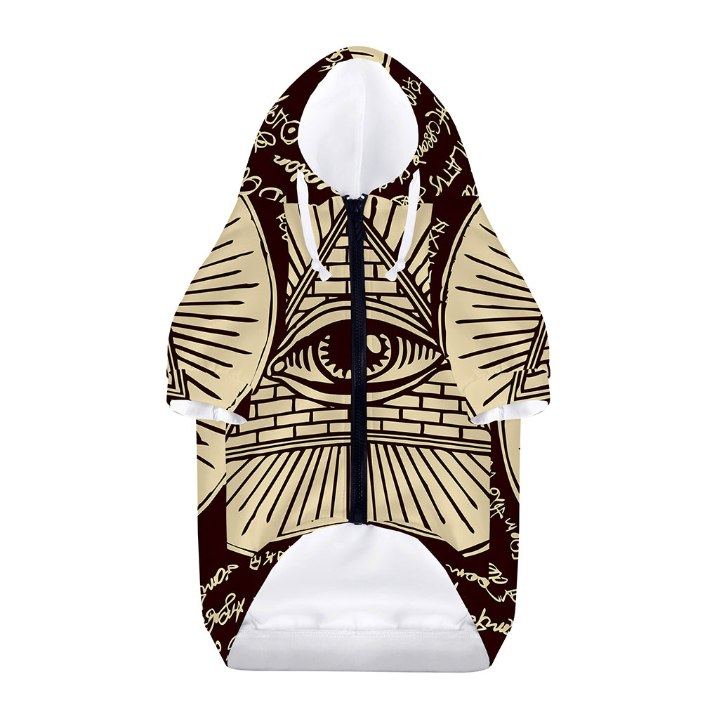 Eye of Providence Symbol Print Dog Zip Up Hoodie