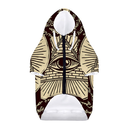 Eye of Providence Symbol Print Dog Zip Up Hoodie