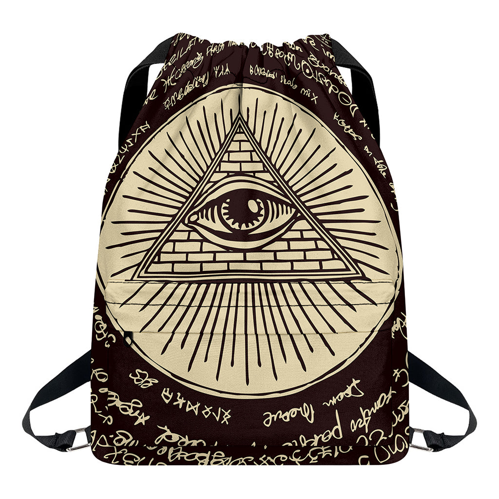 Eye of Providence Symbol Print Drawstring Backpack