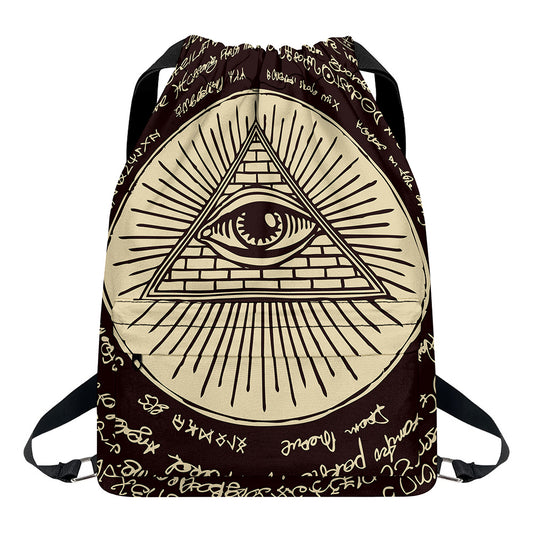 Eye of Providence Symbol Print Drawstring Backpack