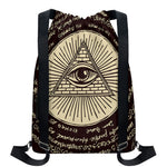 Eye of Providence Symbol Print Drawstring Backpack