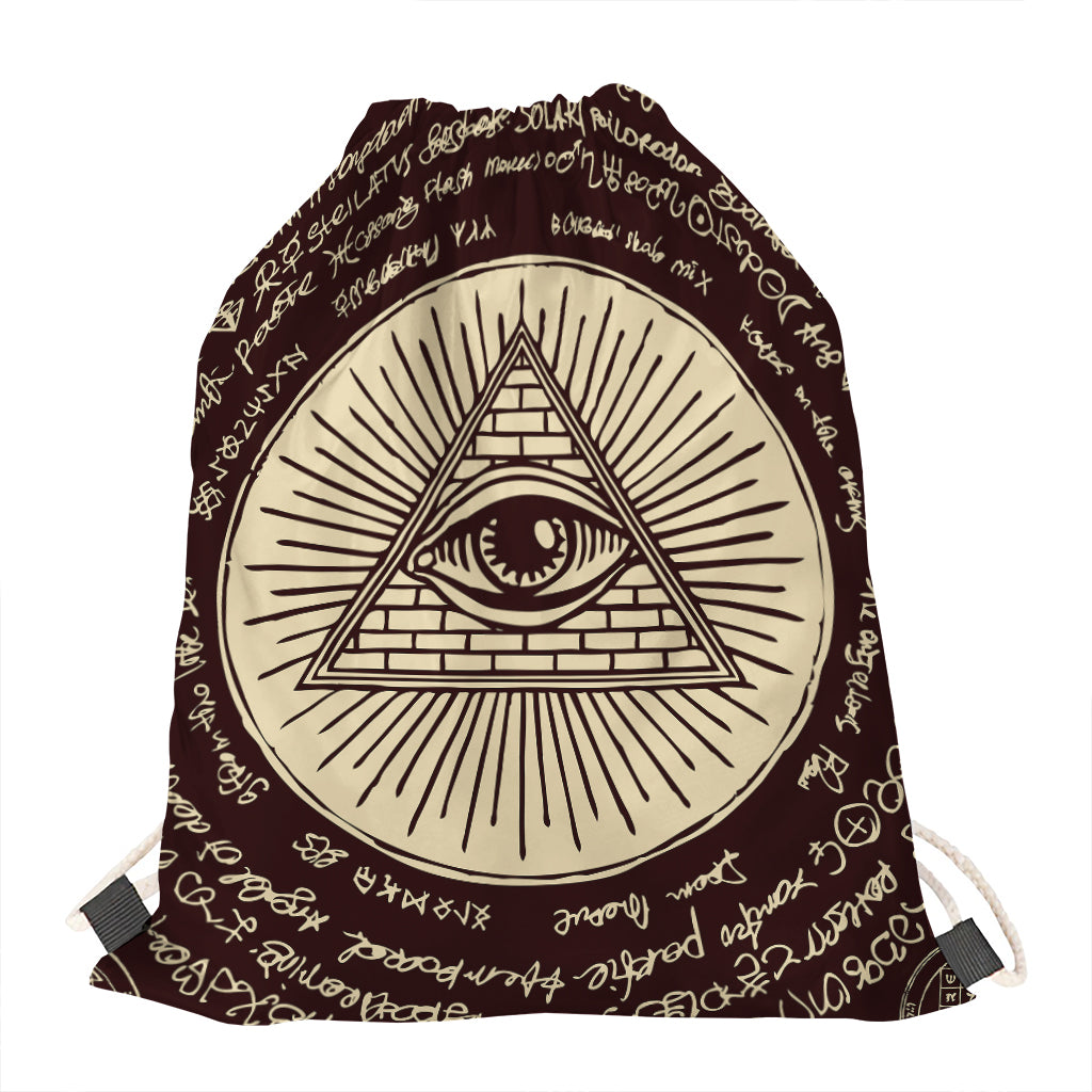 Eye of Providence Symbol Print Drawstring Bag