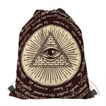 Eye of Providence Symbol Print Drawstring Bag