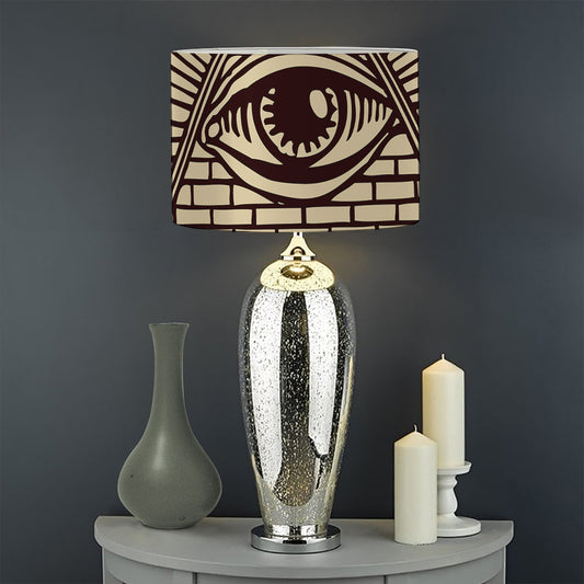 Eye of Providence Symbol Print Drum Lamp Shade