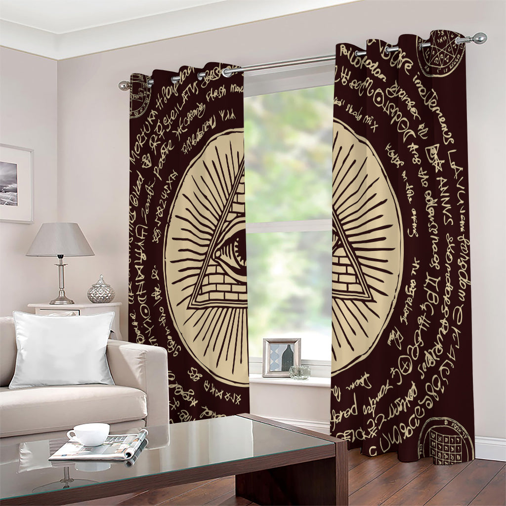 Eye of Providence Symbol Print Extra Wide Grommet Curtains