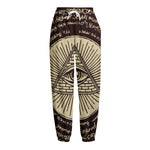 Eye of Providence Symbol Print Fleece Lined Knit Pants