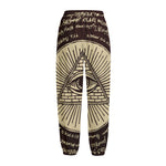Eye of Providence Symbol Print Fleece Lined Knit Pants