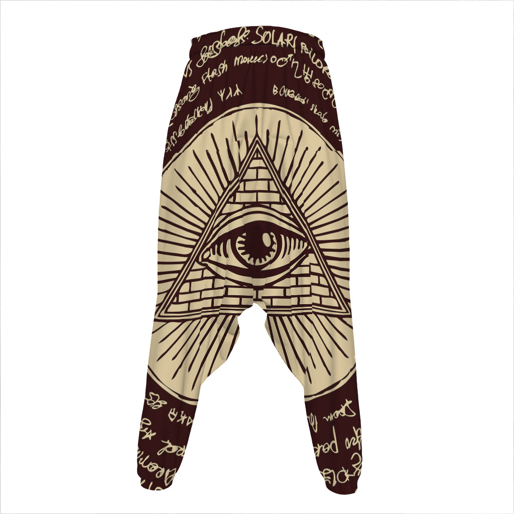 Eye of Providence Symbol Print Hammer Pants