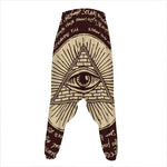 Eye of Providence Symbol Print Hammer Pants