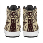 Eye of Providence Symbol Print High Top Leather Sneakers