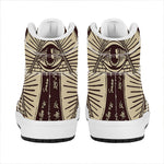 Eye of Providence Symbol Print High Top Leather Sneakers