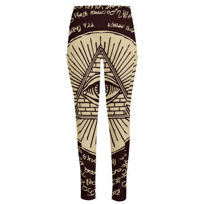 Eye of Providence Symbol Print High-Waisted Pocket Leggings