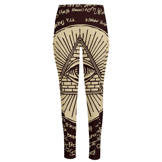 Eye of Providence Symbol Print High-Waisted Pocket Leggings