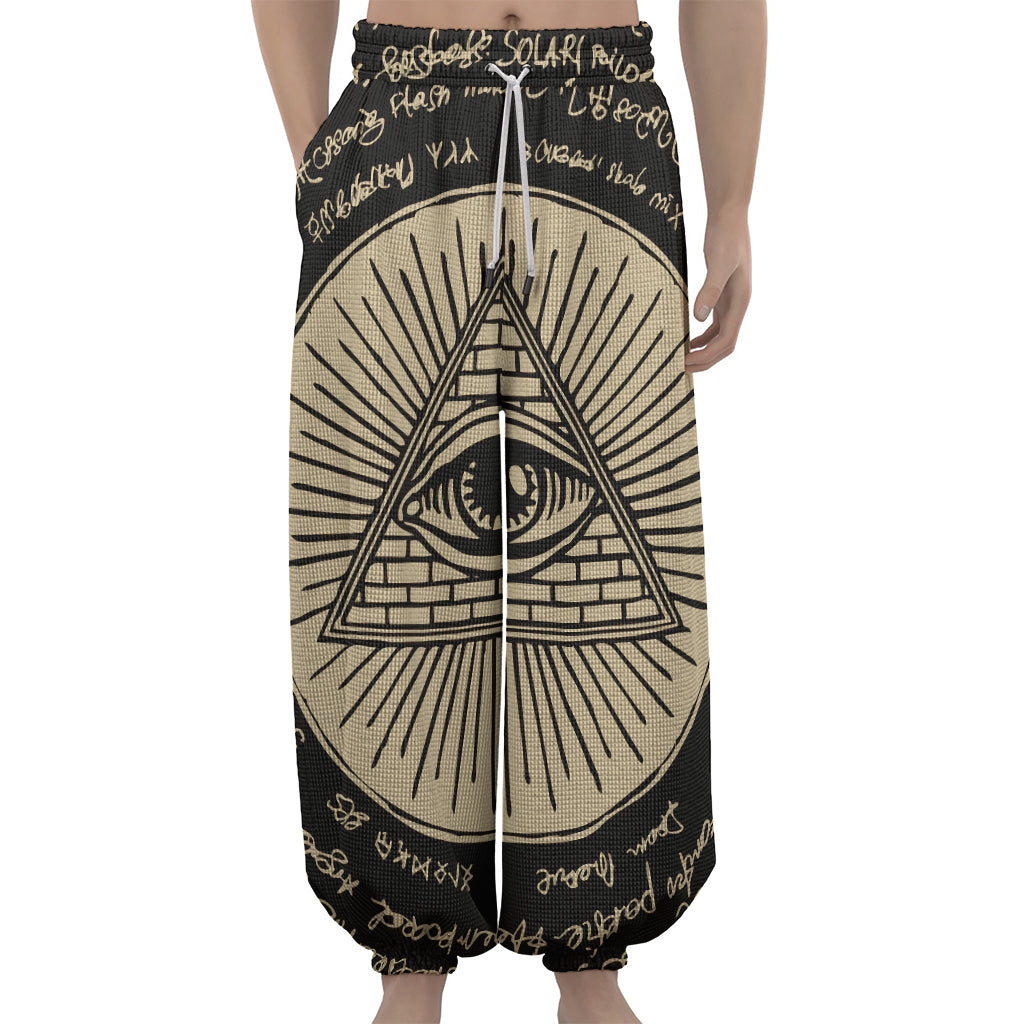 Eye of Providence Symbol Print Lantern Pants