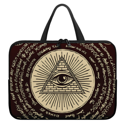 Eye of Providence Symbol Print Laptop Sleeve With Handle