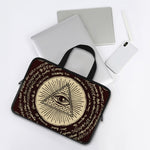 Eye of Providence Symbol Print Laptop Sleeve With Handle