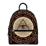 Eye of Providence Symbol Print Leather Backpack