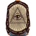 Eye of Providence Symbol Print Long Sleeve Baseball Jersey