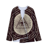 Eye of Providence Symbol Print Long Sleeve Short Coat