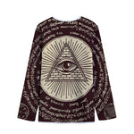 Eye of Providence Symbol Print Long Sleeve Short Coat