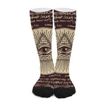 Eye of Providence Symbol Print Long Socks