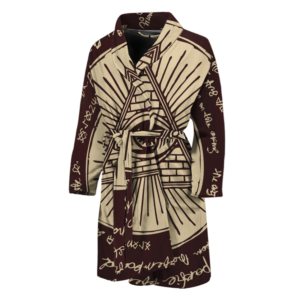 Eye of Providence Symbol Print Men's Bathrobe