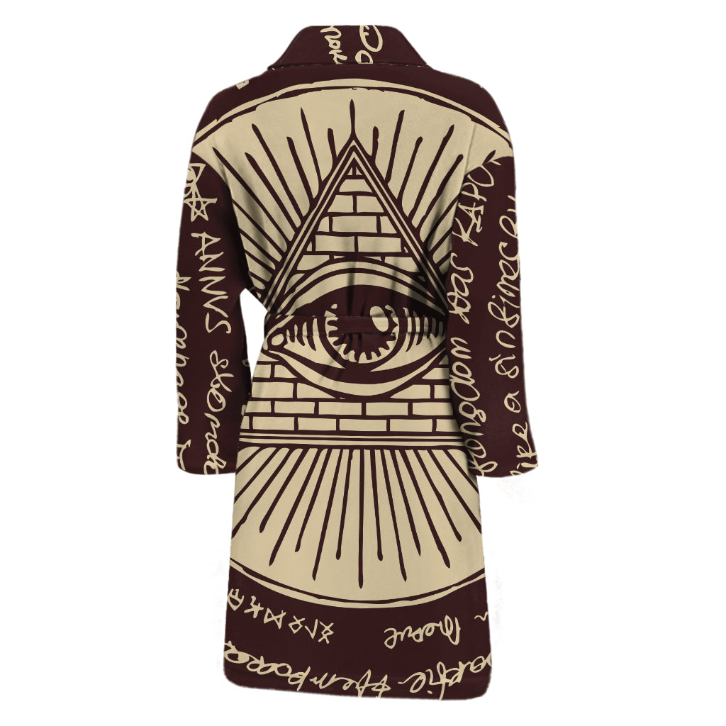 Eye of Providence Symbol Print Men's Bathrobe
