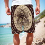Eye of Providence Symbol Print Men's Cargo Shorts