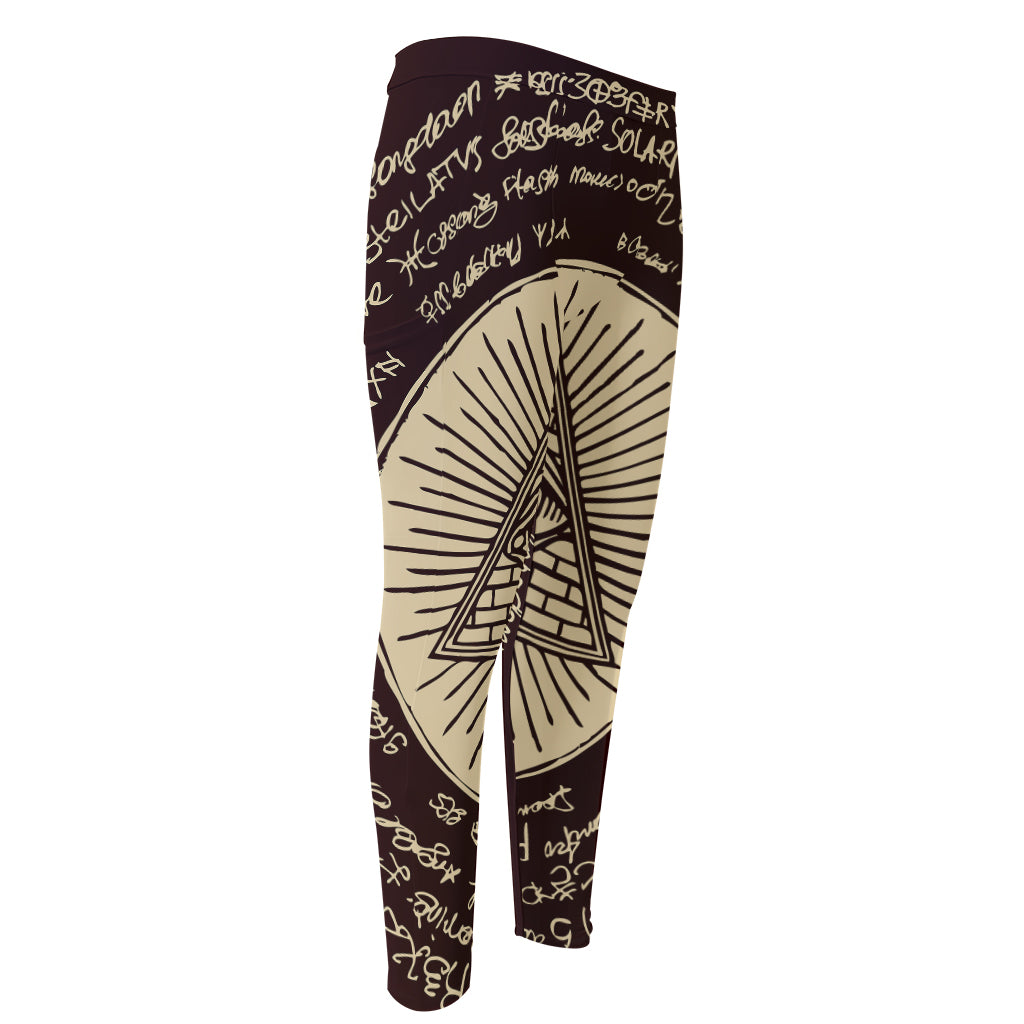Eye of Providence Symbol Print Men's Compression Pants