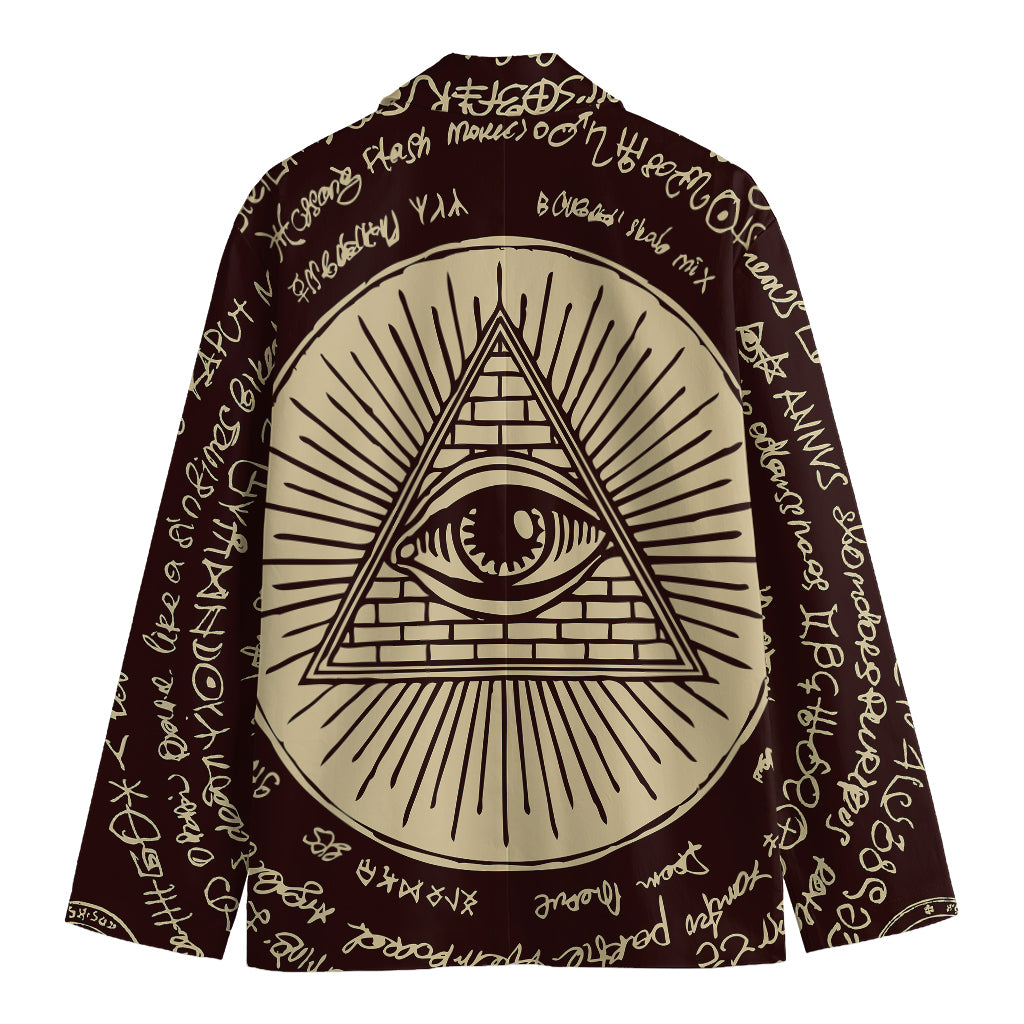 Eye of Providence Symbol Print Men's Cotton Blazer