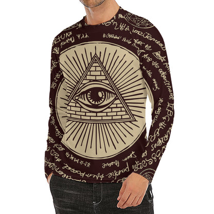 Eye of Providence Symbol Print Men's Long Sleeve Rash Guard