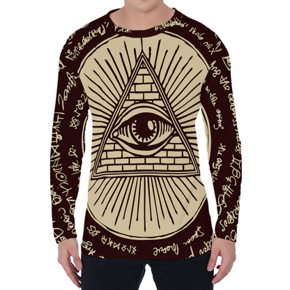 Eye of Providence Symbol Print Men's Long Sleeve T-Shirt