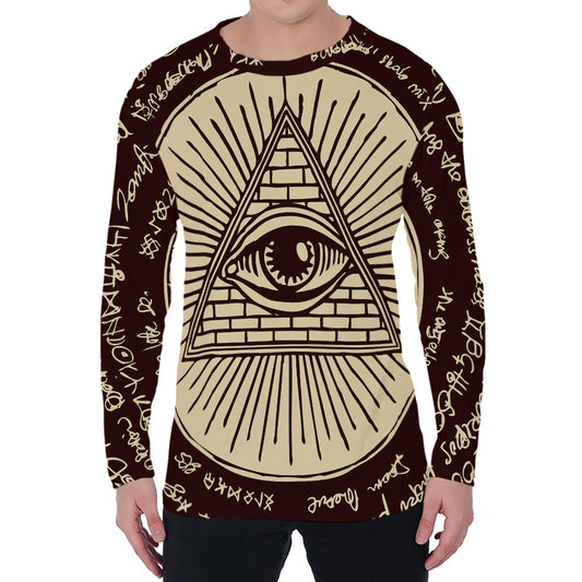 Eye of Providence Symbol Print Men's Long Sleeve T-Shirt