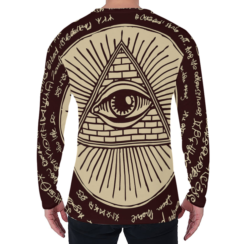 Eye of Providence Symbol Print Men's Long Sleeve T-Shirt