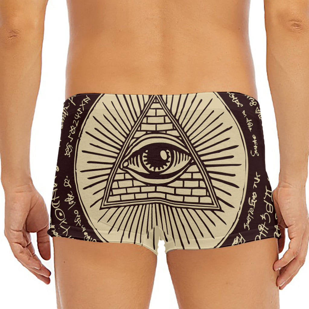 Eye of Providence Symbol Print Men's Short Boxer Briefs