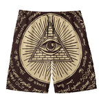 Eye of Providence Symbol Print Men's Swim Trunks