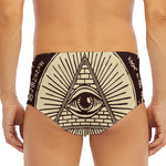Eye of Providence Symbol Print Men's Triangle Swim Briefs
