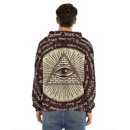 Eye of Providence Symbol Print Men's Velvet Pullover Hoodie