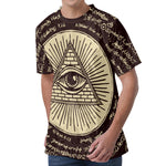 Eye of Providence Symbol Print Men's Velvet T-Shirt