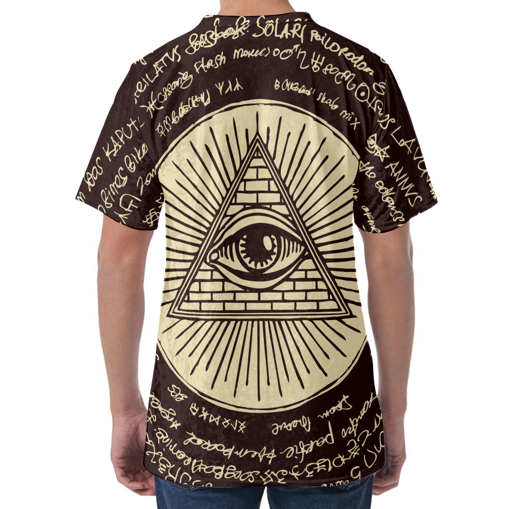Eye of Providence Symbol Print Men's Velvet T-Shirt