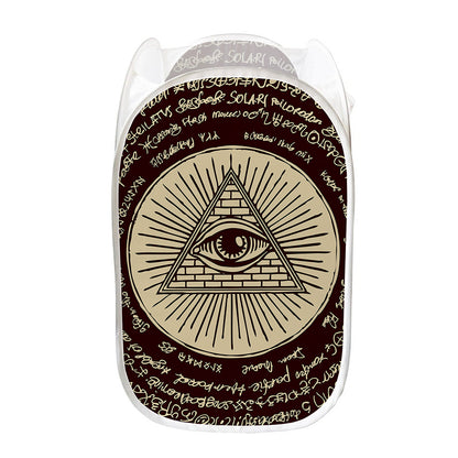 Eye of Providence Symbol Print Mesh Laundry Hamper