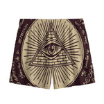 Eye of Providence Symbol Print Mesh Shorts