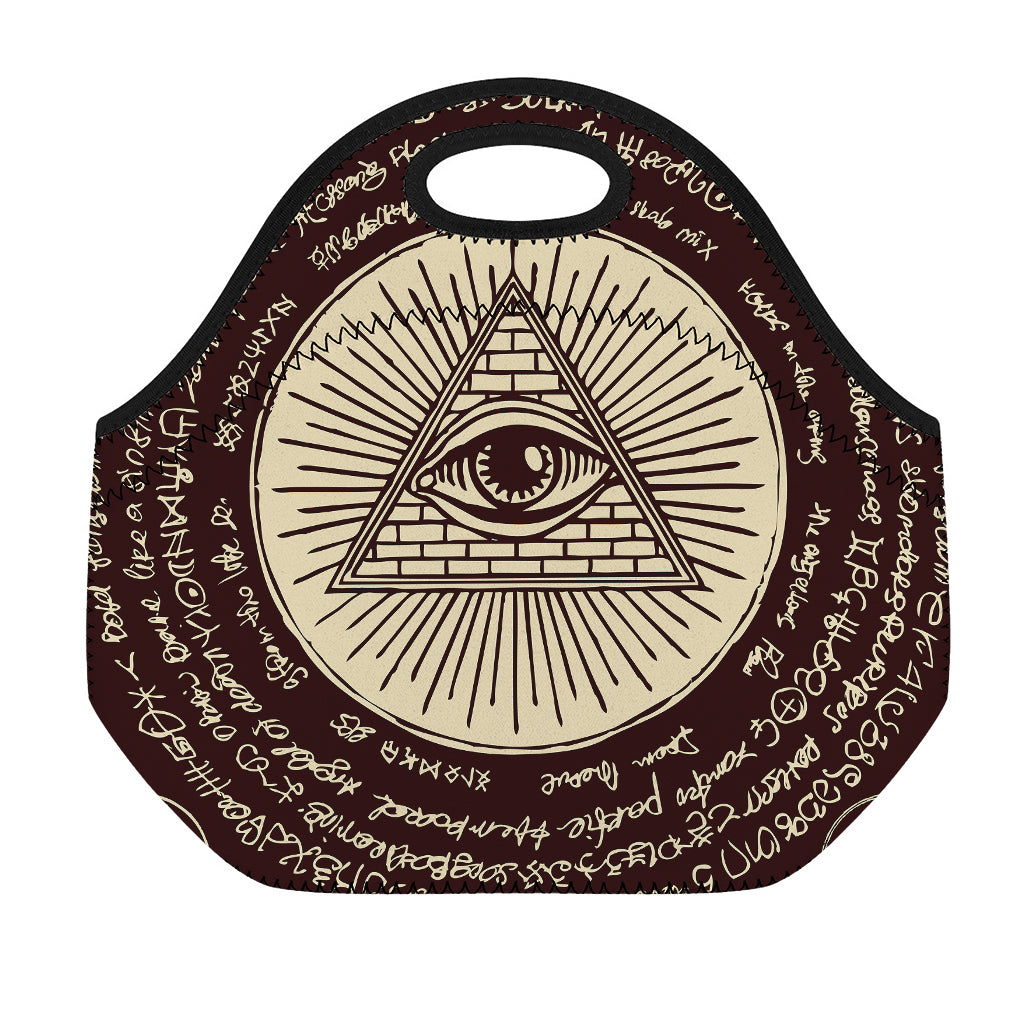 Eye of Providence Symbol Print Neoprene Lunch Bag