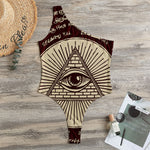 Eye of Providence Symbol Print One Shoulder Bodysuit