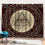 Eye of Providence Symbol Print Pencil Pleat Curtains