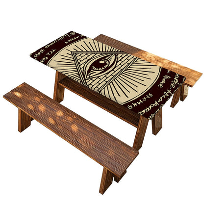 Eye of Providence Symbol Print Picnic Table Cover