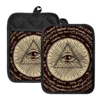 Eye of Providence Symbol Print Pot Holders With Pocket