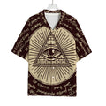 Eye of Providence Symbol Print Rayon Hawaiian Shirt